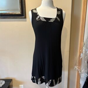 Express Black Dress with Silver Accents